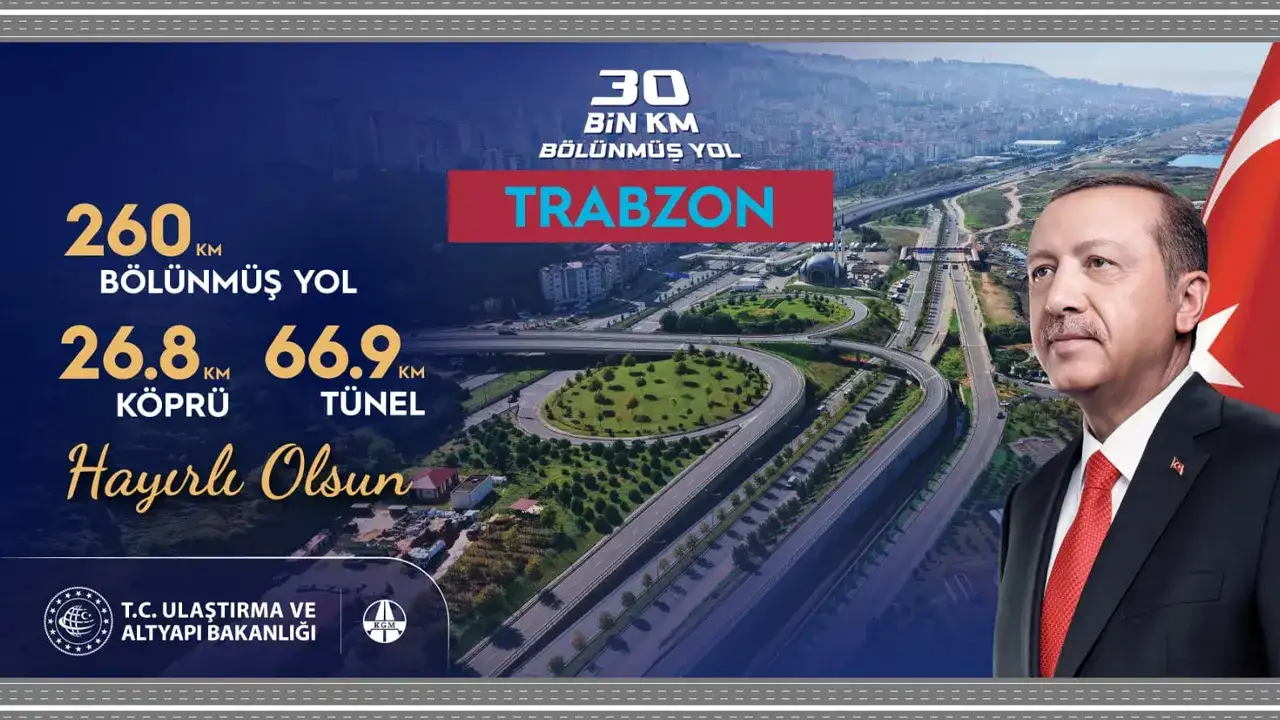 Ulaştırma ve Altyapı Bakanı Abdulkadir Uraloğlu: “Trabzon’da son 24 yılda 204 kilometre yeni bölünmüş yol inşa ettik”