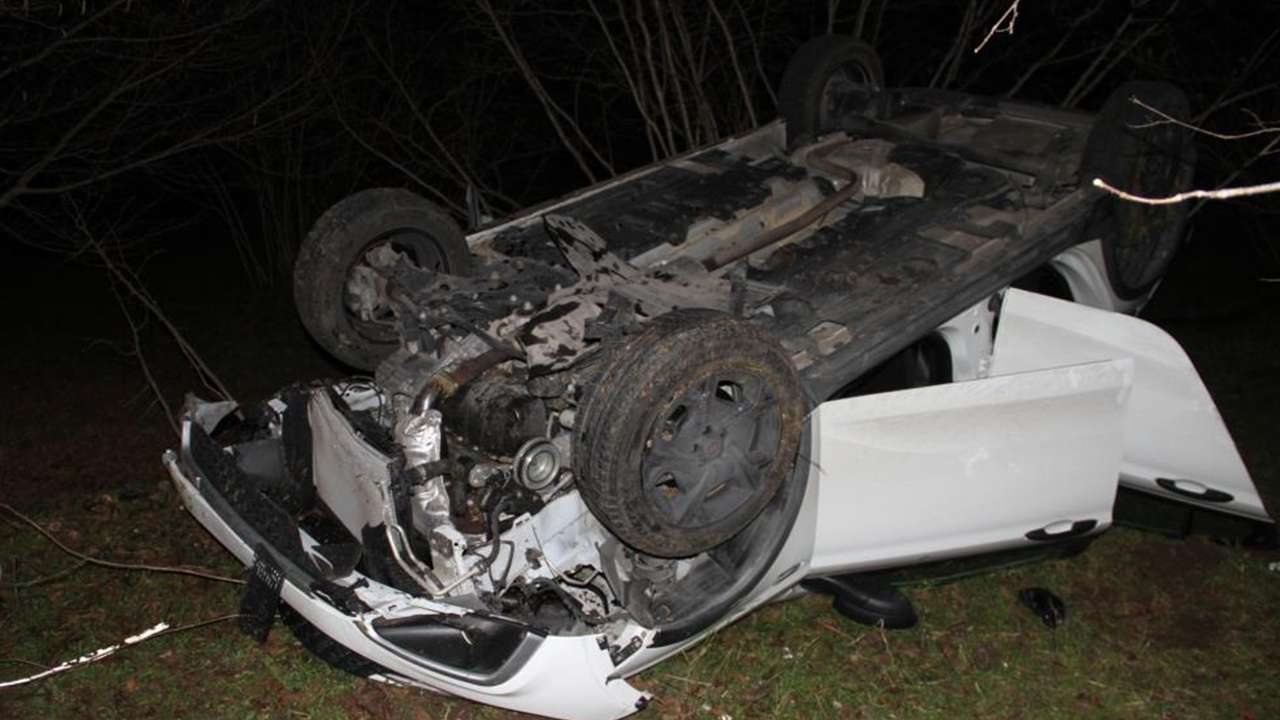 Otomobil fındık bahçesine uçtu: 2 kişi yaralandı