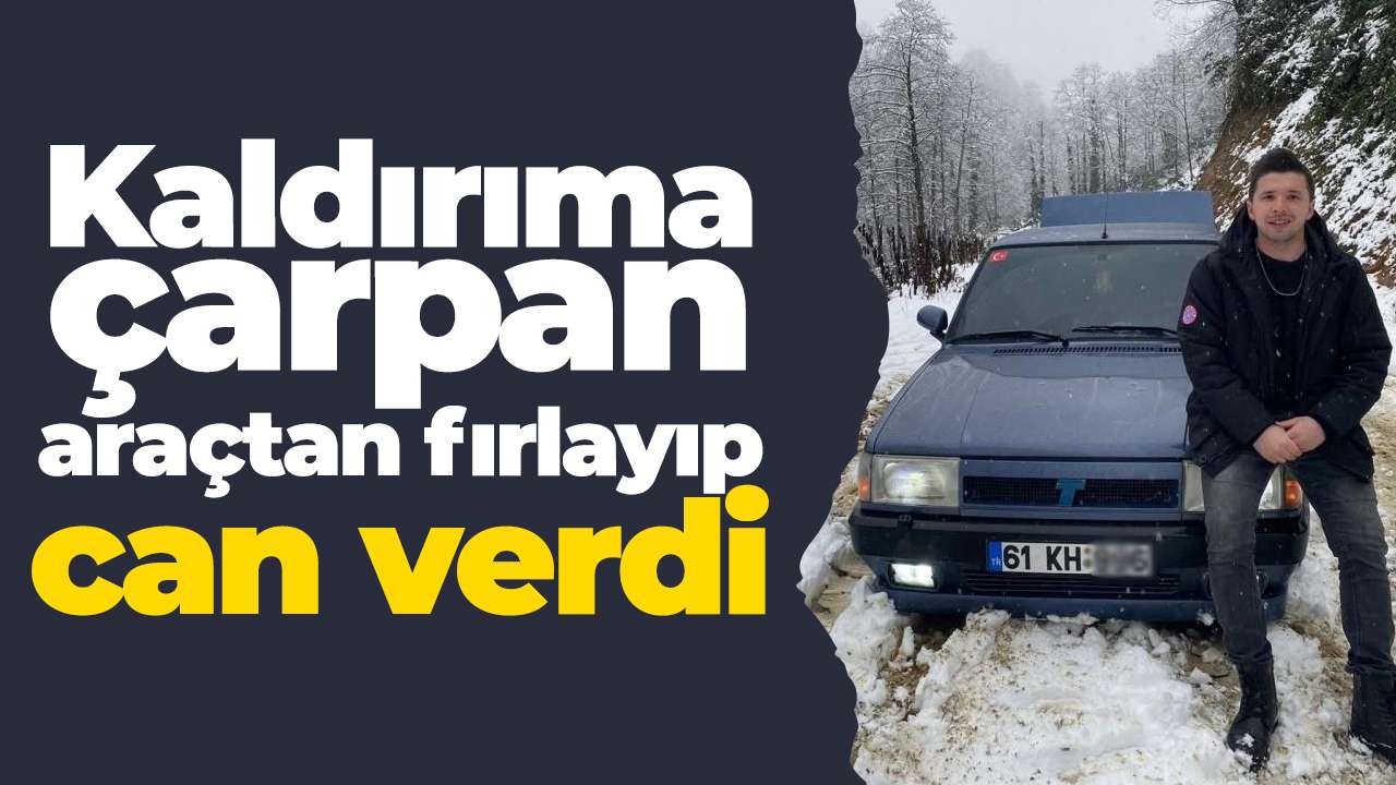 Kaldırıma çarpan araçtan fırlayıp can verdi