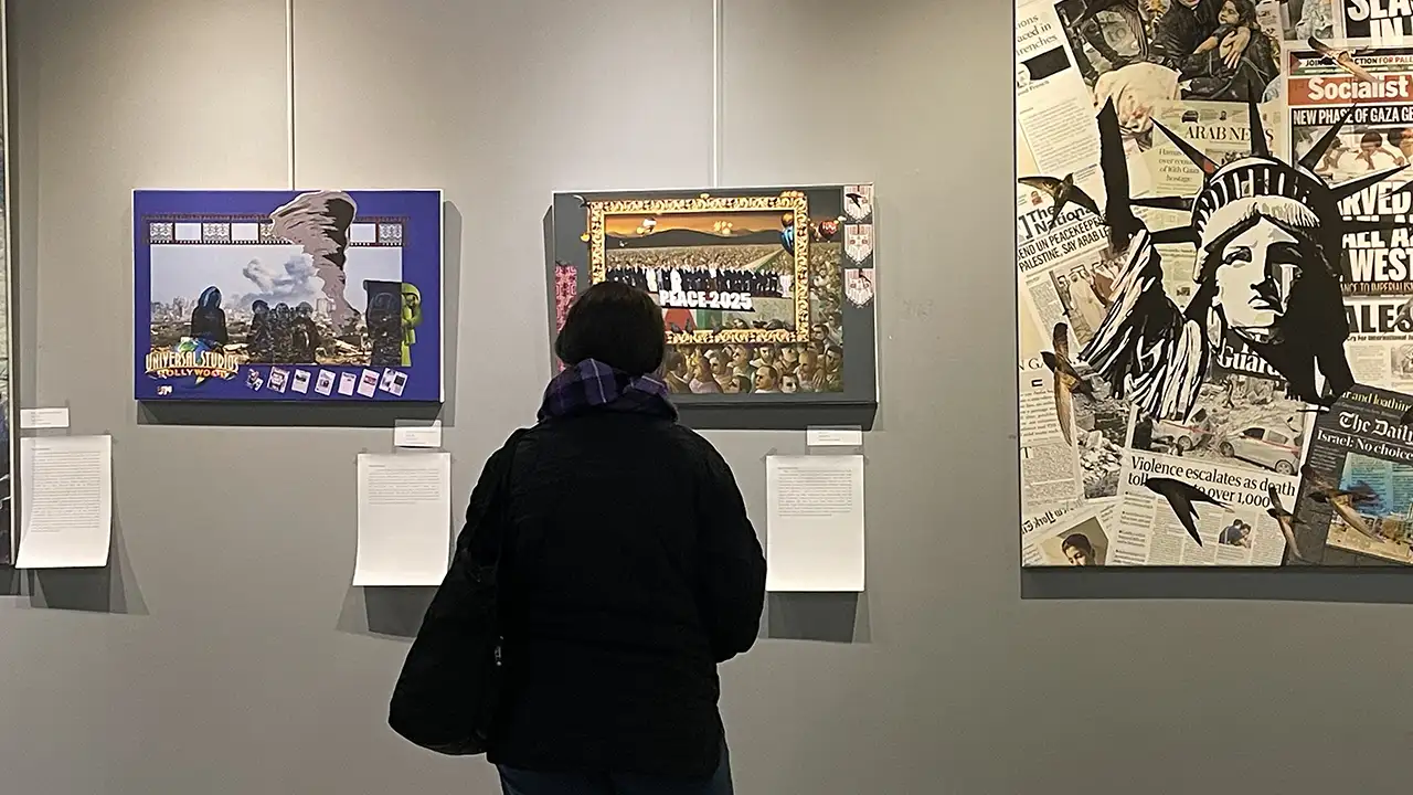 Trabzon’da “Filistin” temalı dijital fotomontaj sergisi açıldı