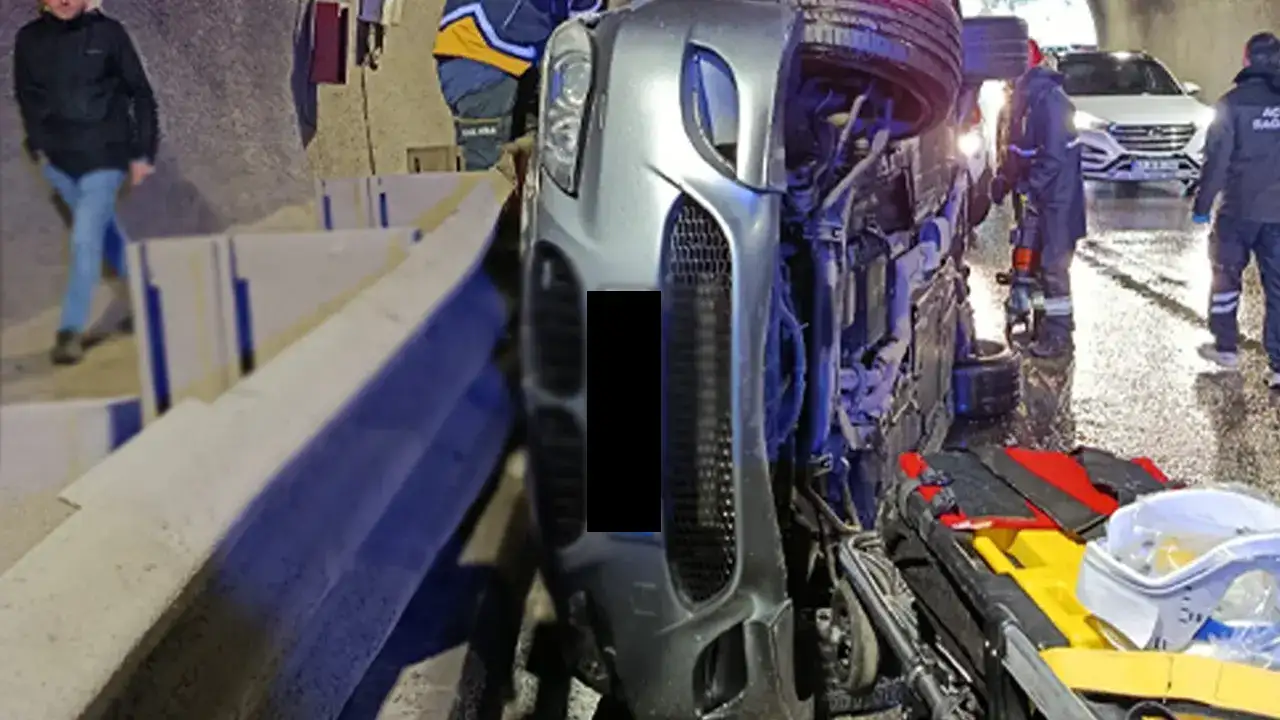 Trabzon’da korkunç kaza: Tünel içinde takla attı