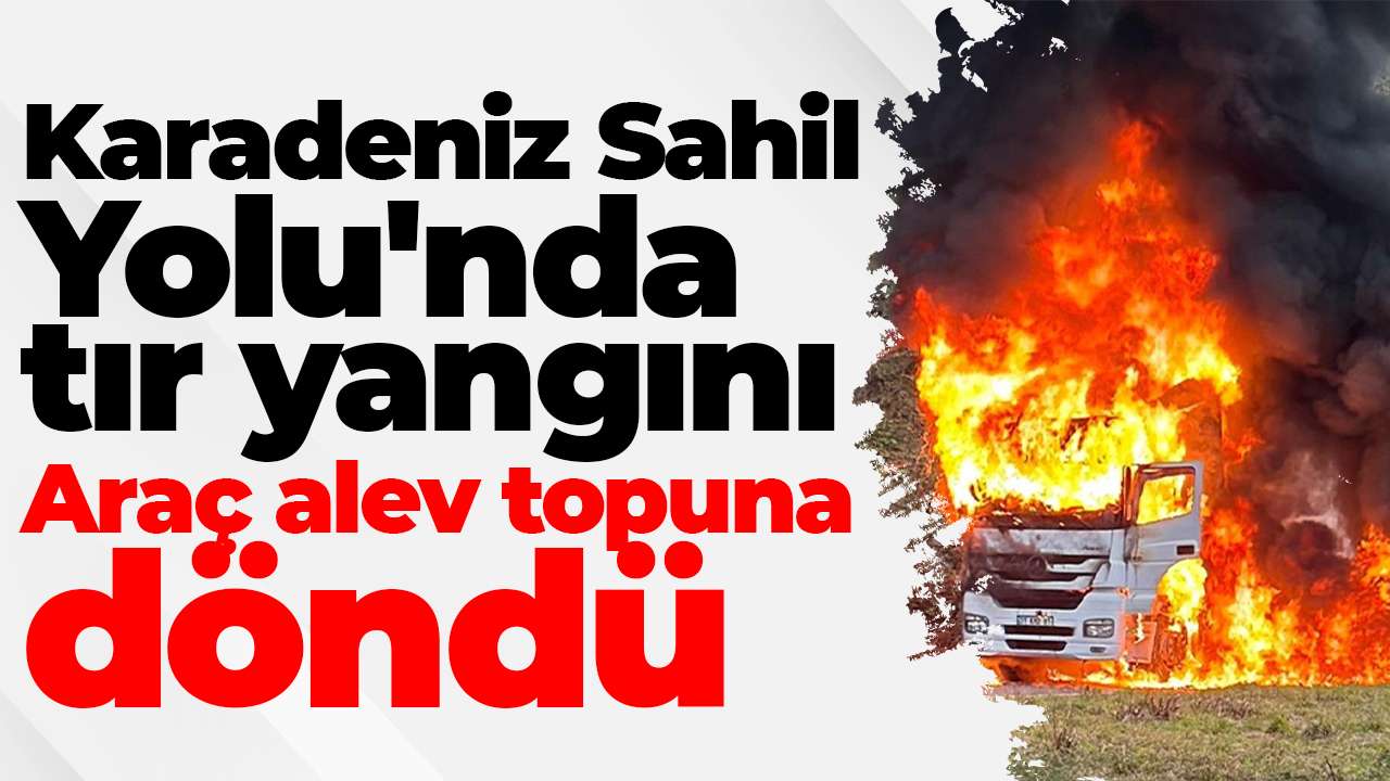 Karadeniz Sahil Yolu'nda tır yangını: Araç alev topuna döndü