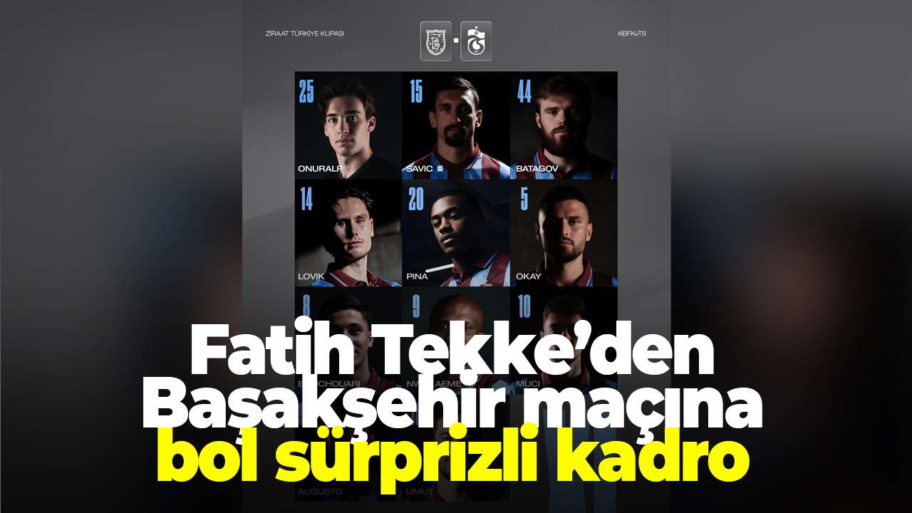 Fatih Tekke’den Başakşehir maçına bol sürprizli kadro
