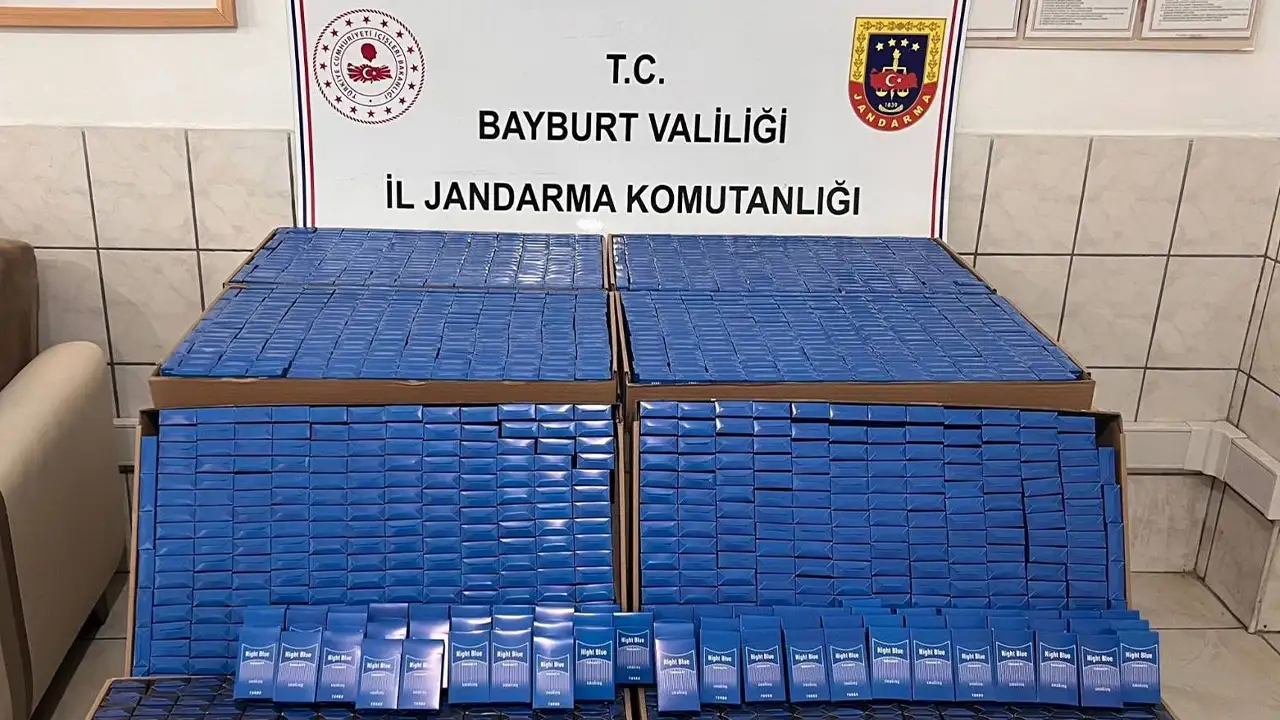 Bayburt’ta 2 bin paket doldurulmuş makaron ele geçirildi