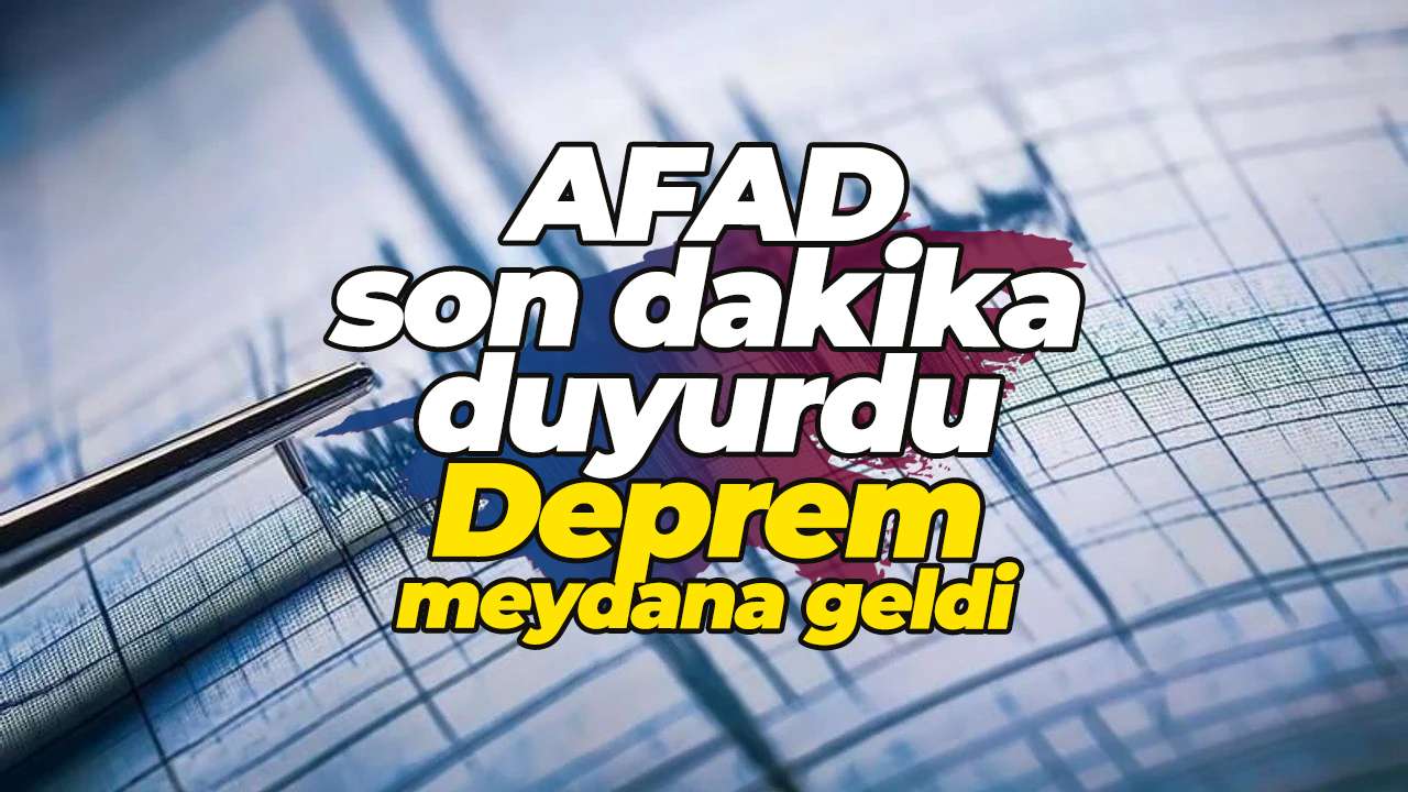 AFAD son dakika duyurdu:Deprem meydana geldi