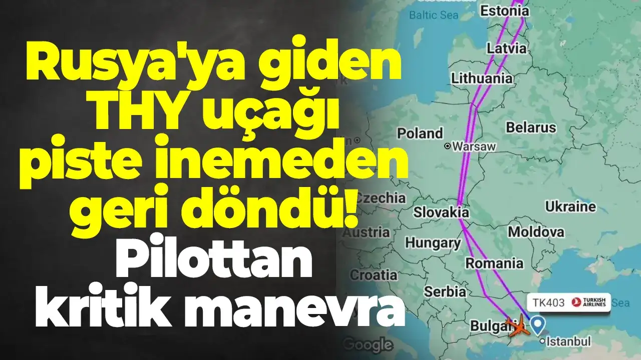 Rusya'ya giden THY uçağı piste inemeden geri döndü! Pilottan kritik manevra