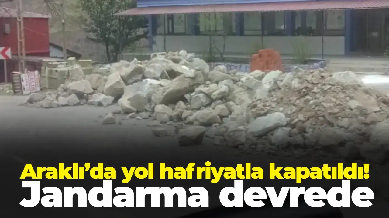 Araklı’da yol hafriyatla kapatıldı! Jandarma devrede