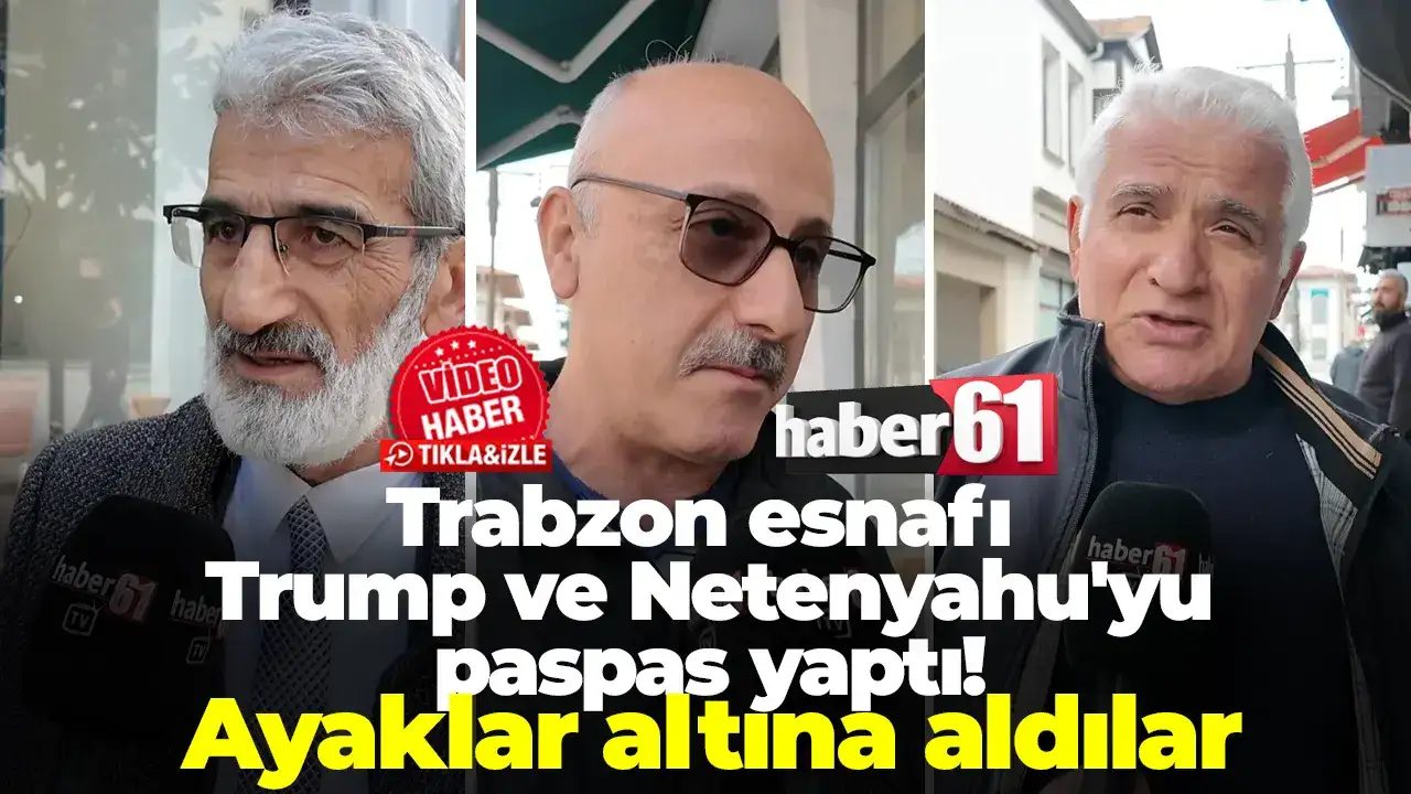 Trabzon esnafı Trump ve Netenyahu'yu paspas yaptı! Ayaklar altına aldılar