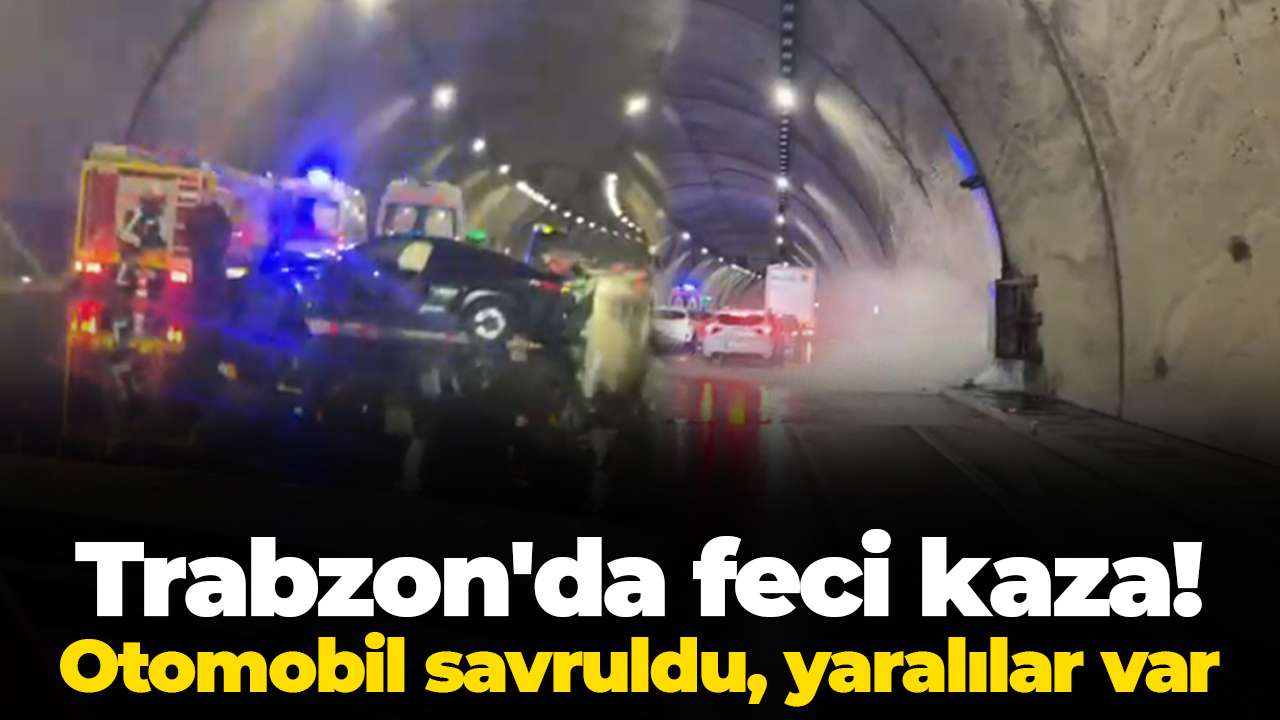 Trabzon'da feci kaza: Otomobil savruldu, yaralılar var