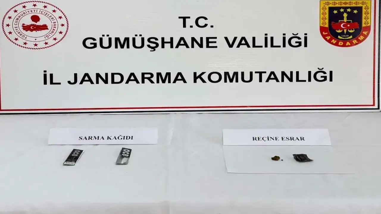 Gümüşhane’de jandarma operasyonu: 4 gram esrar ele geçirildi