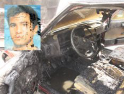 Kendini ve aracını ateşe verdi