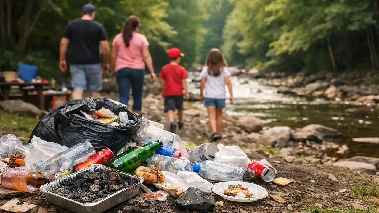 Trabzon’da piknik sonrası manzara tepki çekiyor: Çöpler bırakılıyor