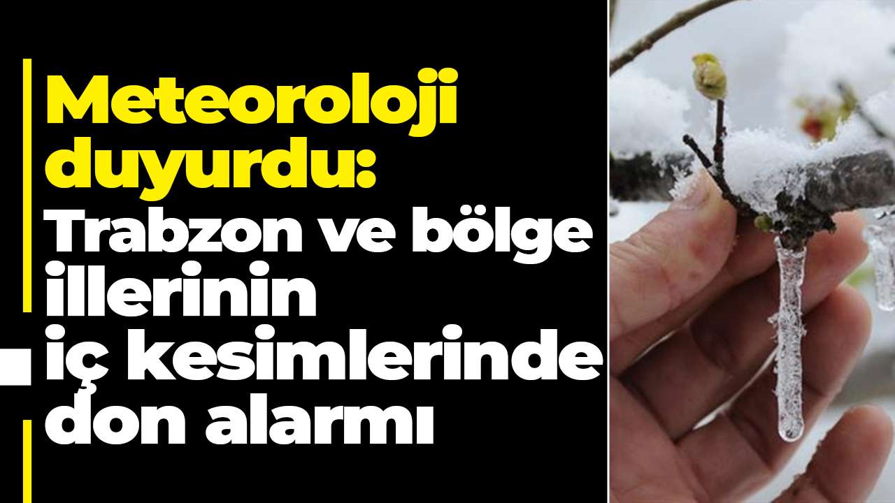 Meteoroloji duyurdu: Trabzon ve bölge illerinin iç kesimlerinde don alarmı