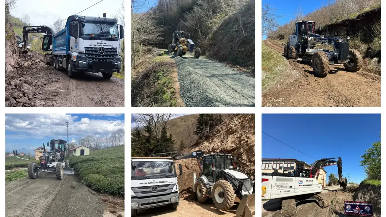 Trabzon’da 9 ilçede yol çalışmaları sürüyor