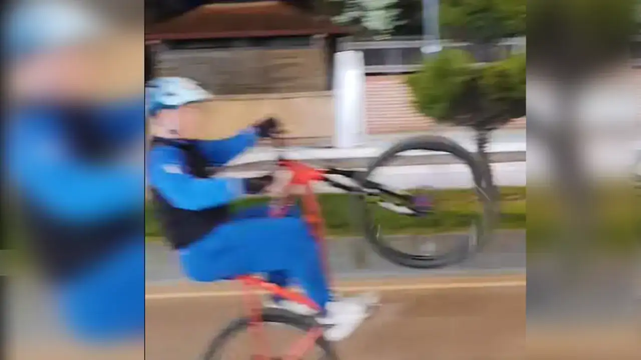 Araklı’da tehlikeli bisiklet şovuna polis müdahalesi