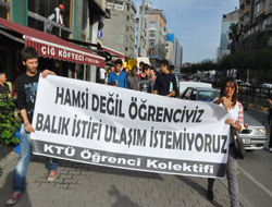 KTÜ'lü öğrencilerin oturma eylemi