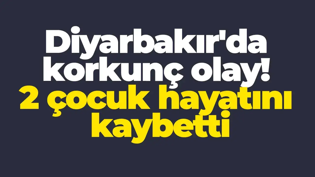 Diyarbakır'da korkunç olay! 2 çocuk hayatını kaybetti