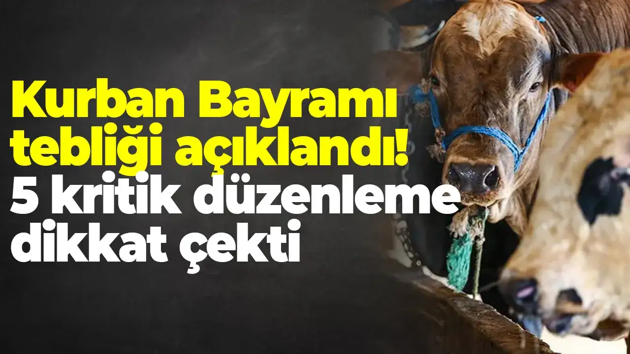 Kurban Bayramı tebliği açıklandı! 5 kritik düzenleme dikkat çekti