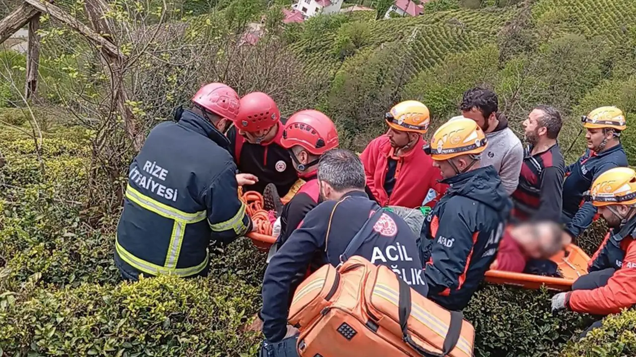 Rize’de çay bahçesinde kaza: Ayağını kaptırdı