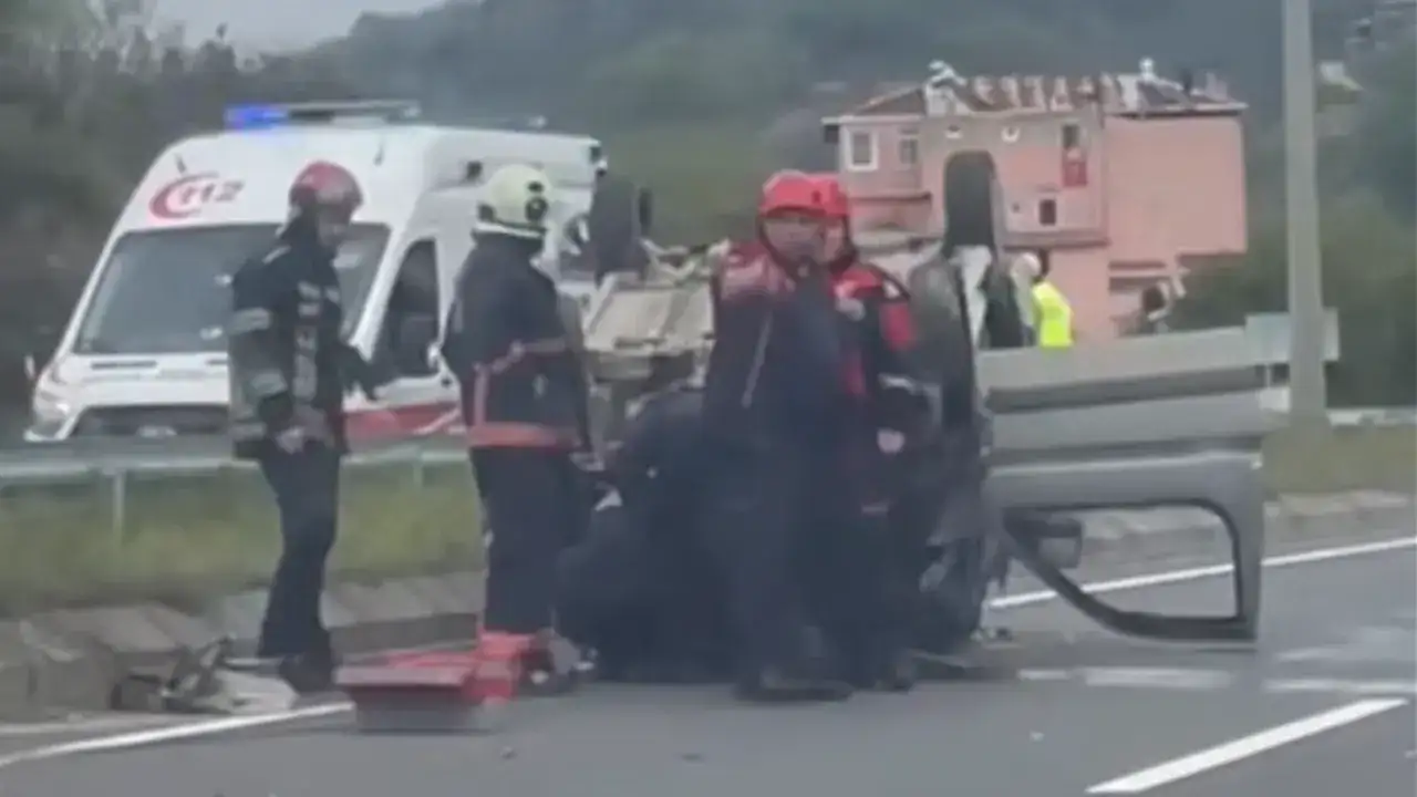 Araklı’da korkutan kaza: Araç takla attı, yaralılar var