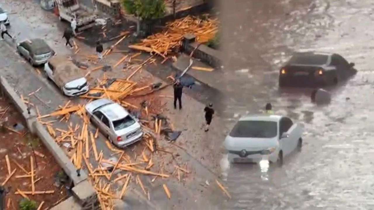 Gaziantep ve Kahramanmaraş'ta fırtına hayatı felç etti