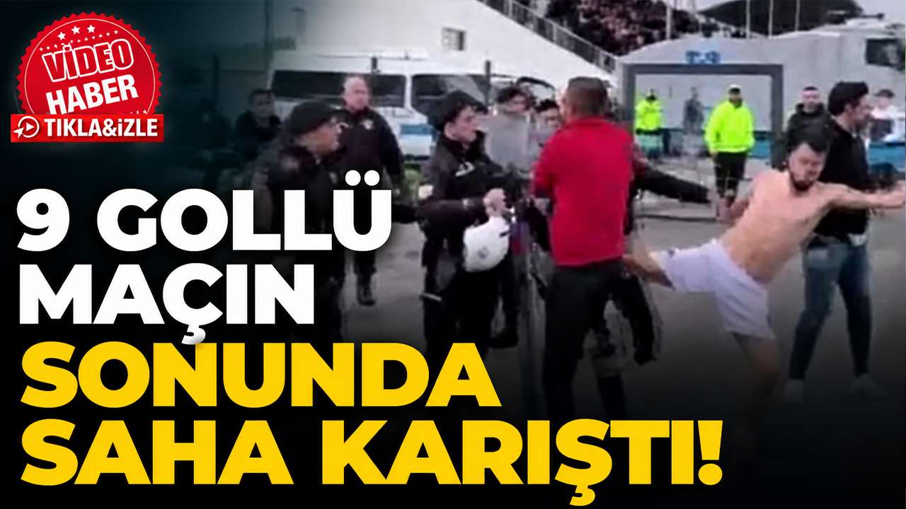 9 gollü maçın sonunda saha karıştı!
