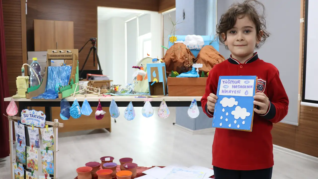 Trabzon’da minik öğrenciler su tasarrufunu uygulayarak öğreniyor