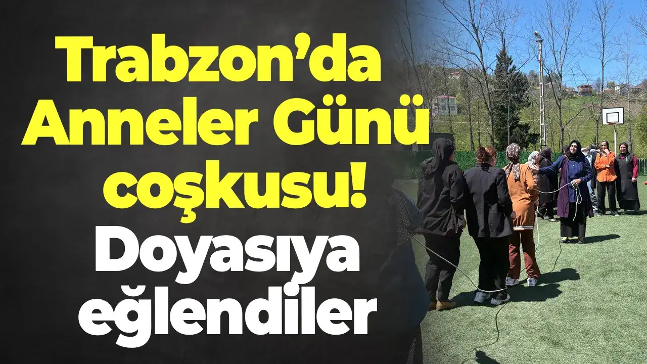 Trabzon’da Anneler Günü coşkusu! Okul bahçesinde horon oynadılar