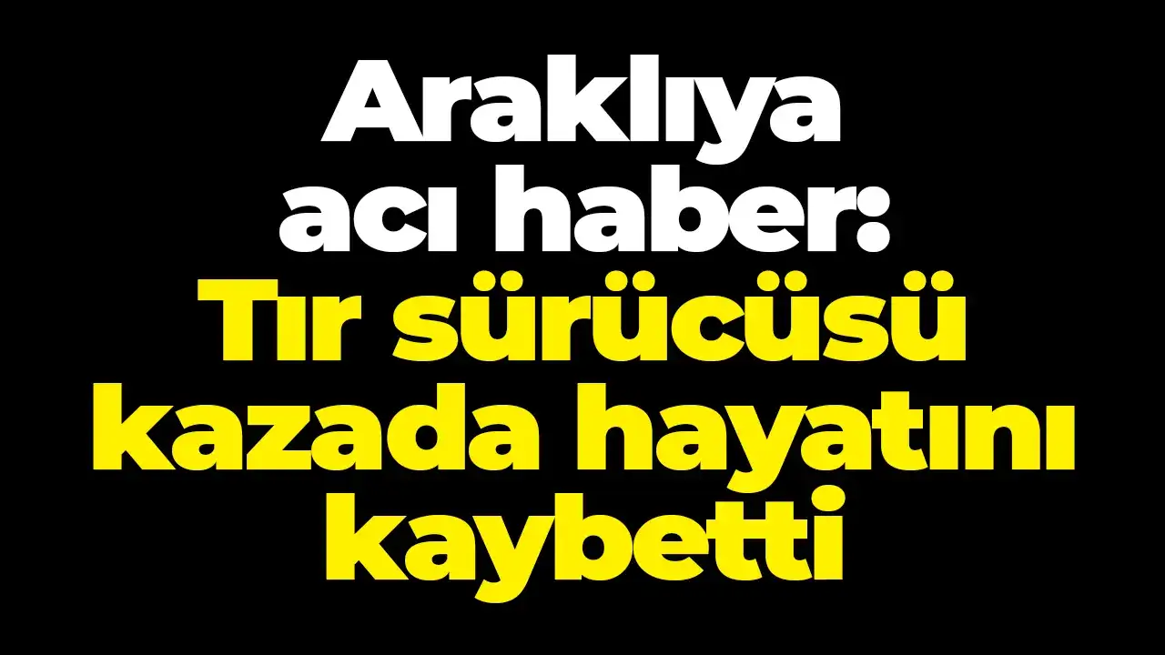 Araklıya acı haber: Tır sürücüsü kazada hayatını kaybetti