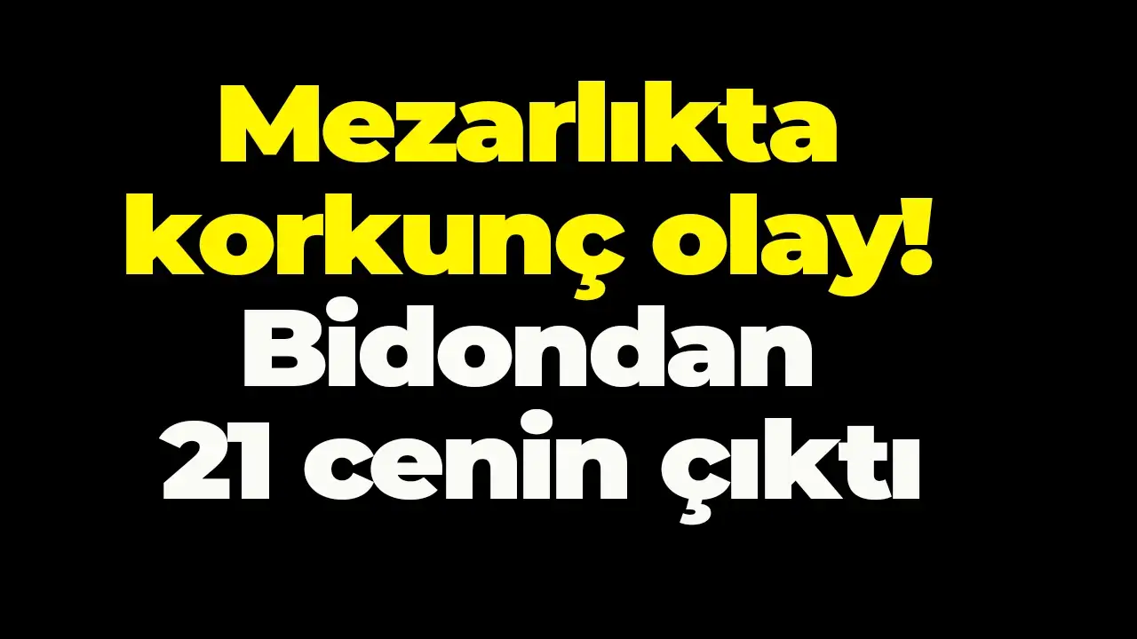 Mezarlıkta korkunç olay! Bidondan 21 cenin çıktı