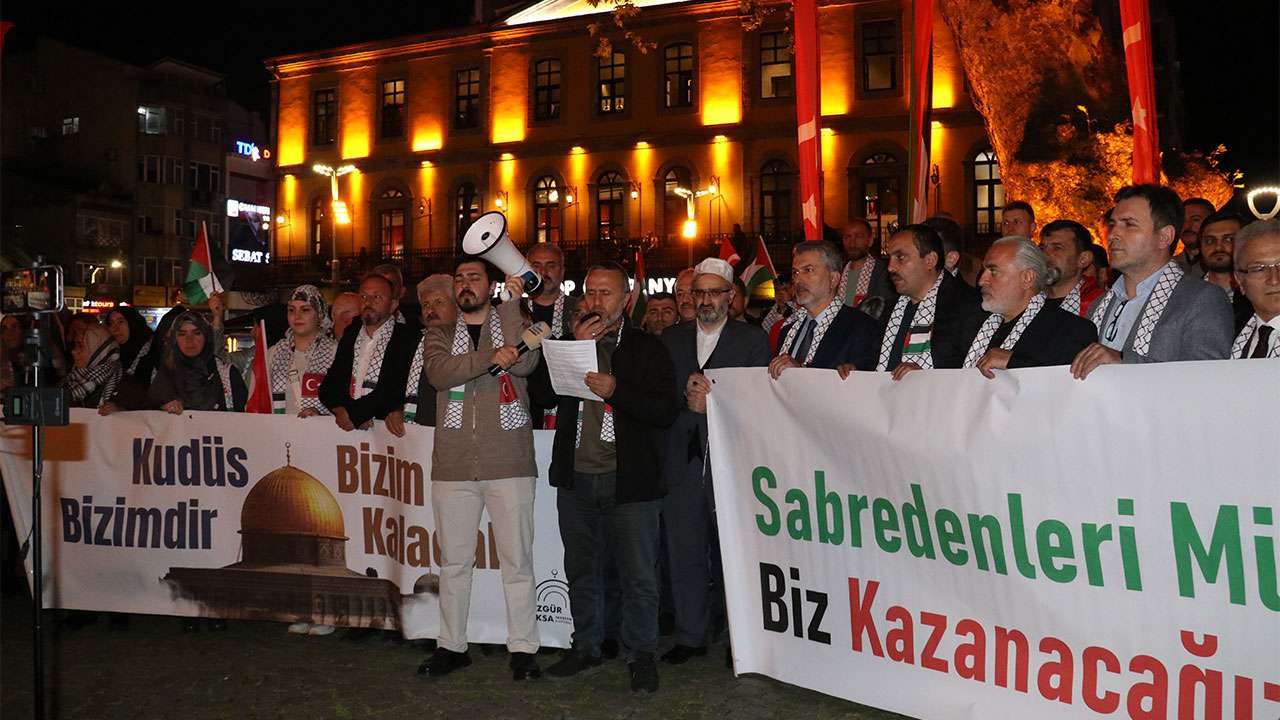 Trabzon ve Rize’de İsrail protestosu: “Gazze yalnız değildir”