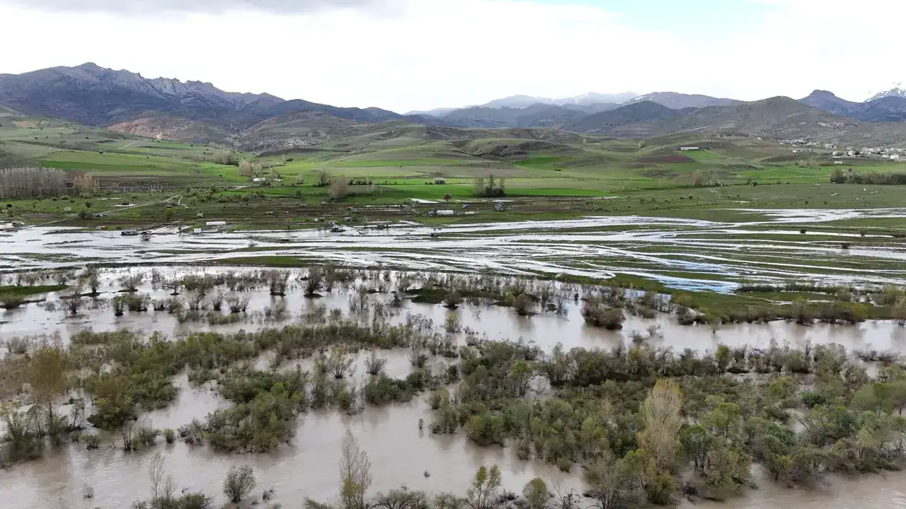 Bayburt’ta Çoruh Nehri taştı! Tarım arazileri su altında kaldı
