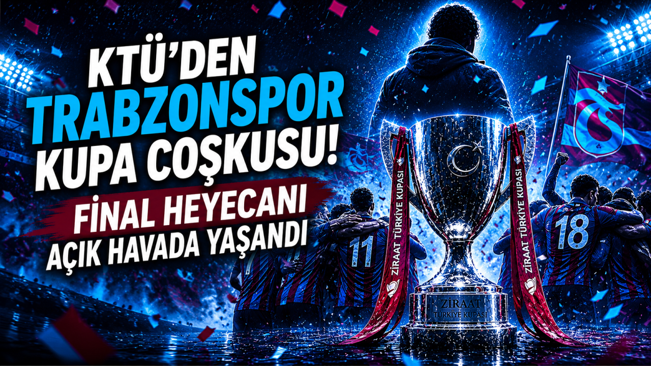 KTÜ’den Trabzonspor kupa coşkusu! Final heyecanı açık havada yaşandı