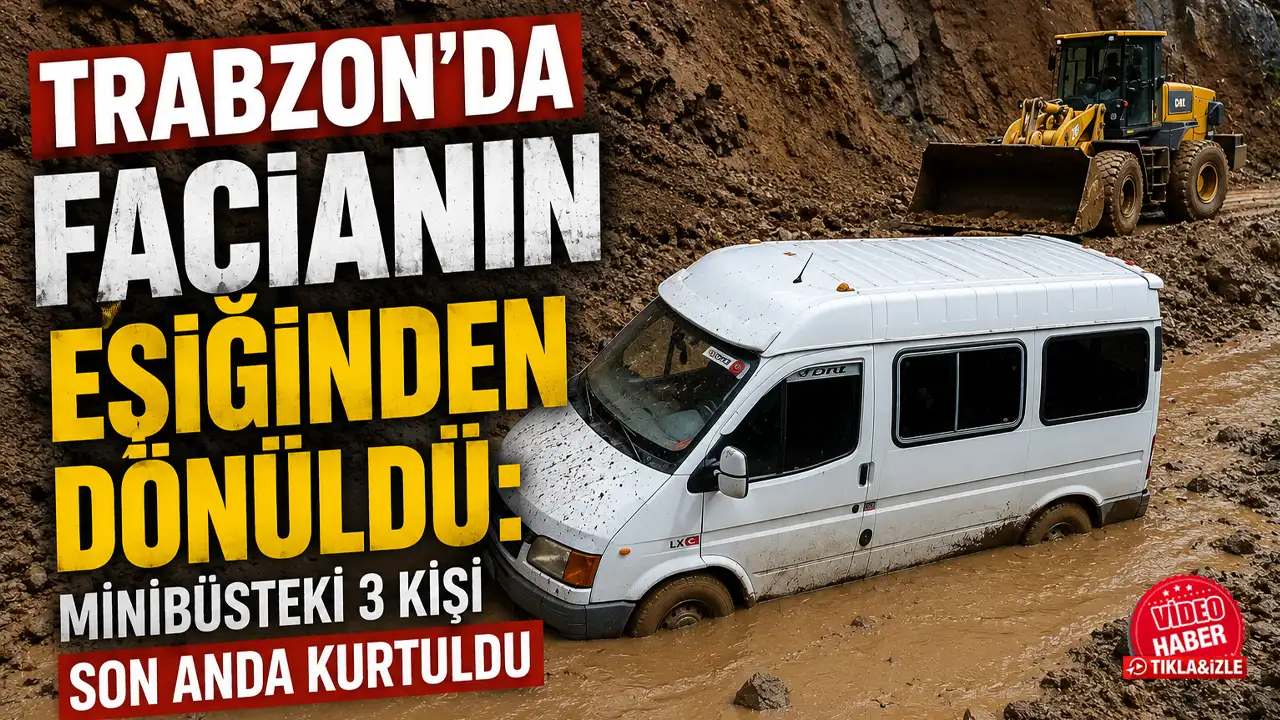 Trabzon’da facianın eşiğinden dönüldü: Minibüsteki 3 kişi son anda kurtuldu