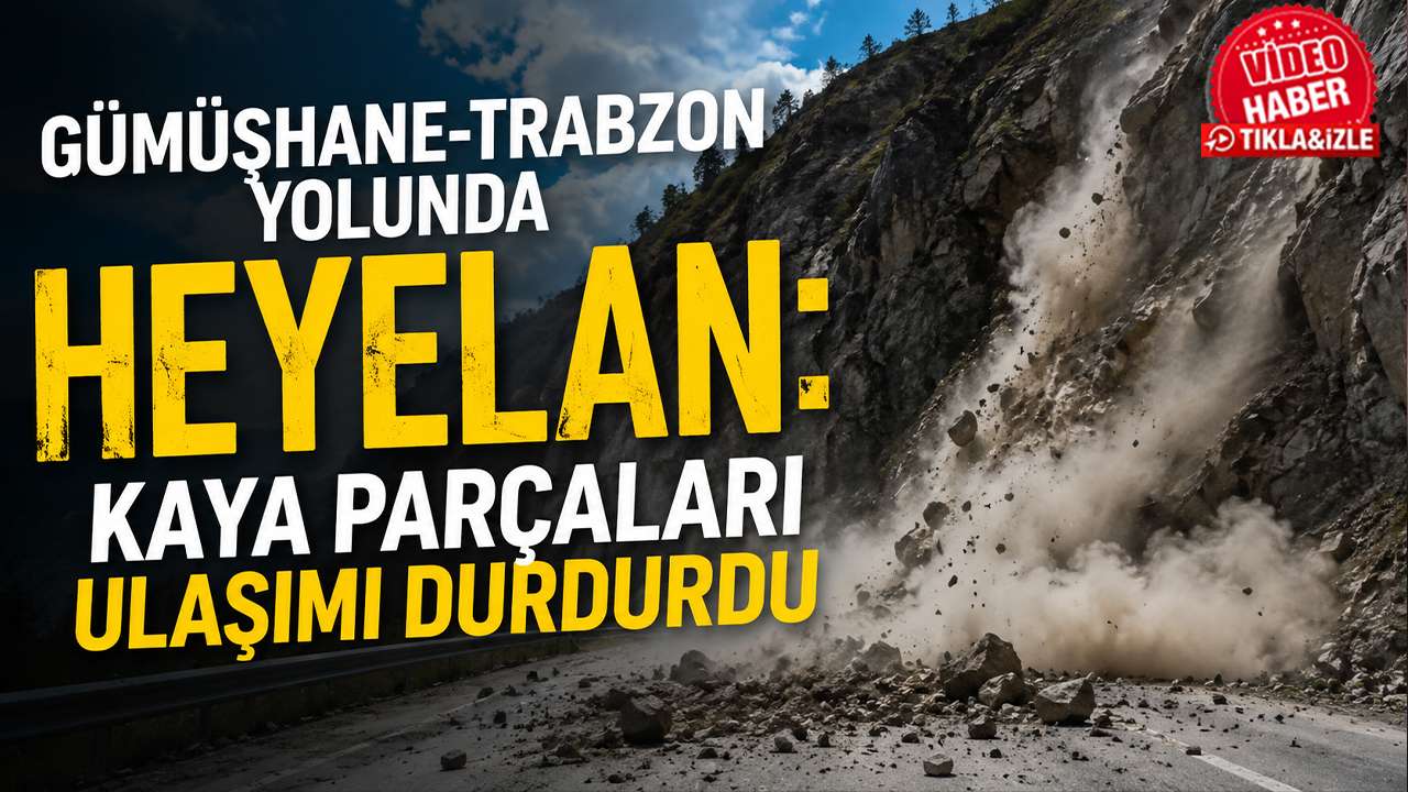 Gümüşhane-Trabzon yolunda heyelan: Kaya parçaları ulaşımı durdurdu