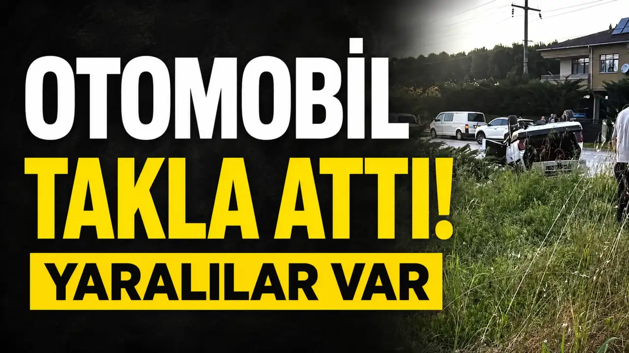 Otomobil takla attı! Yaralılar var