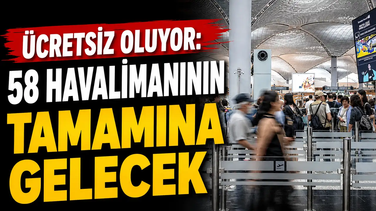 Ücretsiz oluyor: 58 havalimanının tamamına gelecek