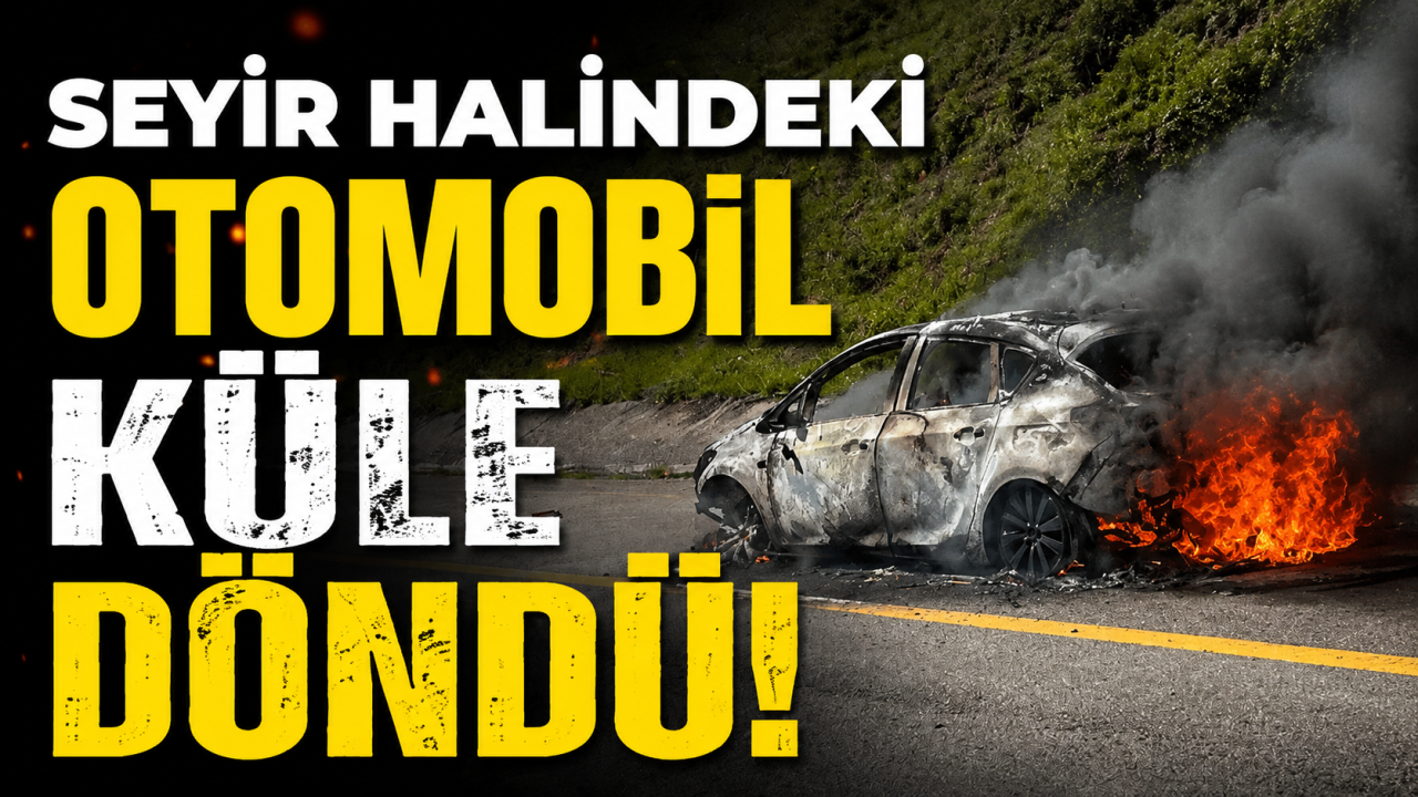 Gümüşhane’de seyir halindeki otomobil küle döndü