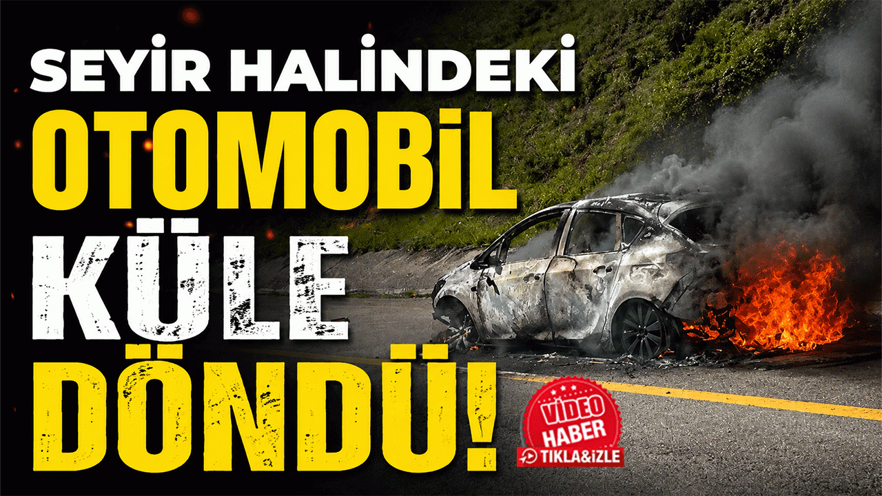 Gümüşhane’de seyir halindeki otomobil küle döndü