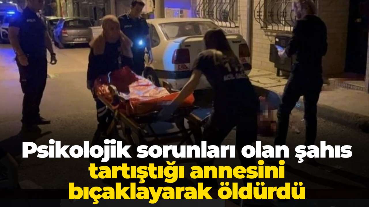 Psikolojik sorunları olan şahıs tartıştığı annesini bıçaklayarak öldürdü