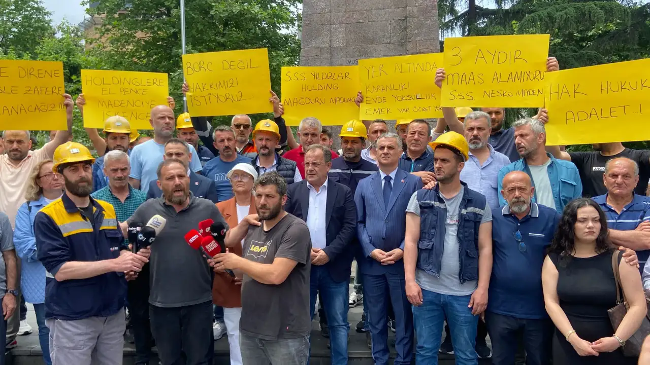 Trabzon’da 300 metre derinde çalışan işçiler eylemde! “Aylardır maaş alamıyoruz”