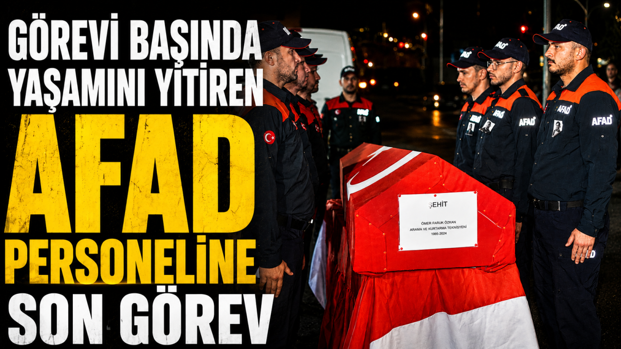 Görevi başında yaşamını yitiren AFAD personeline son görev