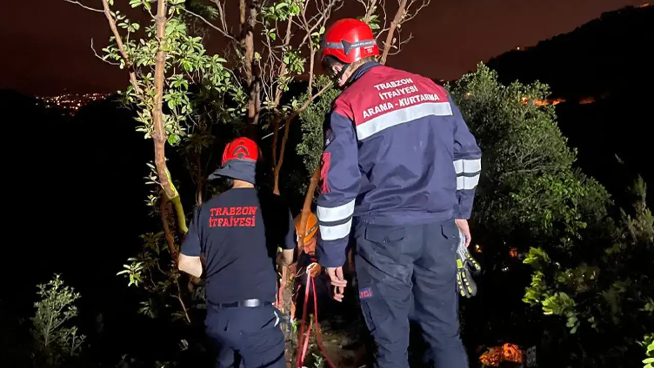 Trabzon’da sarp yamaçta mahsur kaldı! İtfaiye ve AFAD seferber oldu