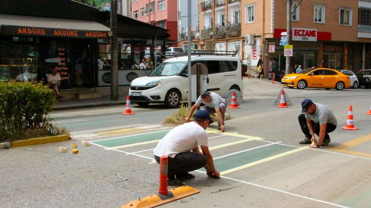 Giresun’da yaya geçitleri yenileniyor