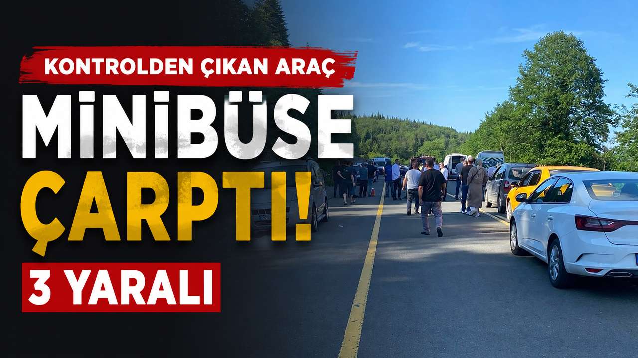 Kontrolden çıkan araç minibüse çarptı, 3 yaralı