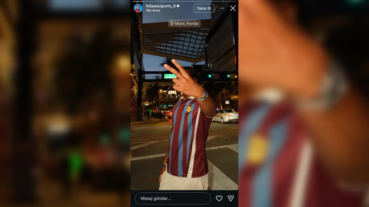 Trabzonsporlu Felipe Augusto'dan Miami'de Dikkat Çeken Paylaşım