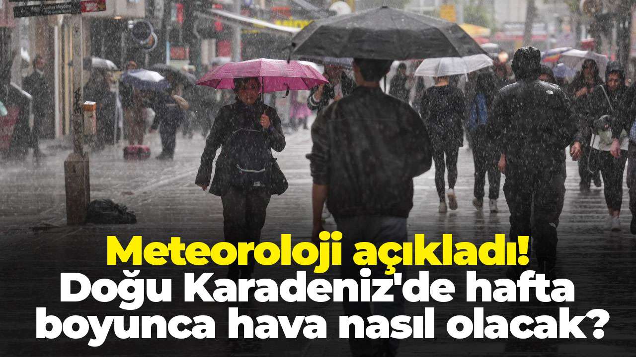 Meteoroloji açıkladı! Doğu Karadeniz'de hafta boyunca hava nasıl olacak?