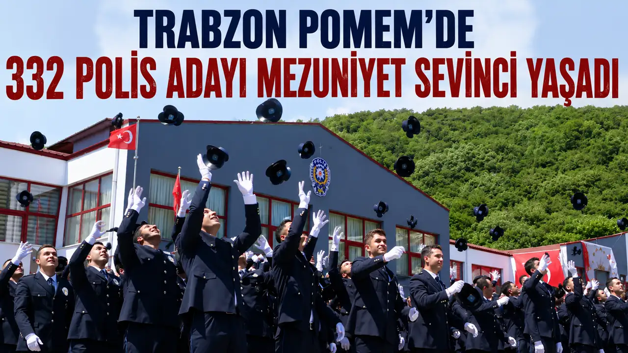Trabzon POMEM'de 332 polis adayı mezuniyet sevinci yaşadı