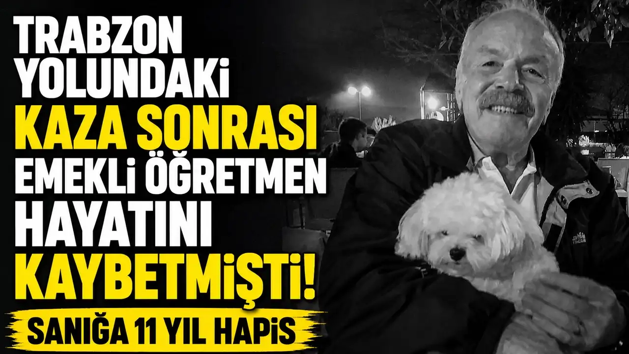 Trabzon yolundaki kaza sonrası emekli öğretmen hayatını kaybetmişti! Sanığa 11 yıl hapis