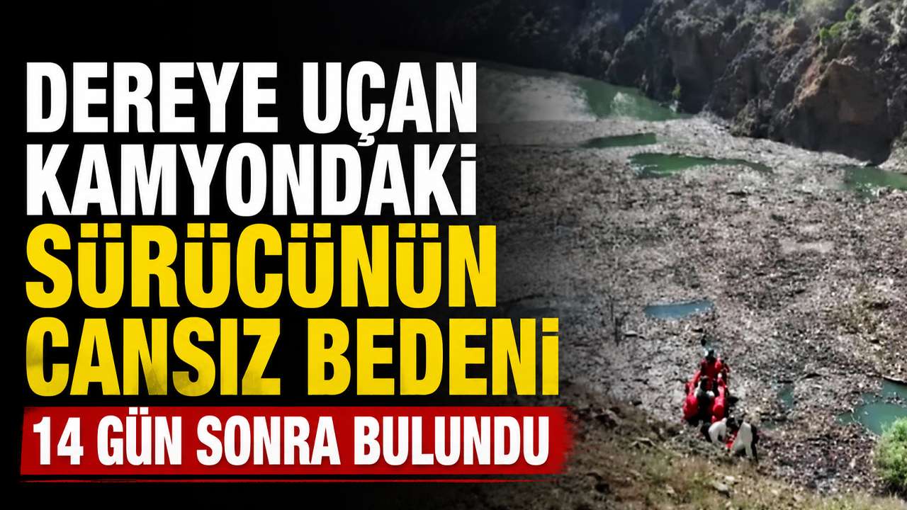 Dereye uçan kamyondaki sürücünün cansız bedeni 14 gün sonra bulundu